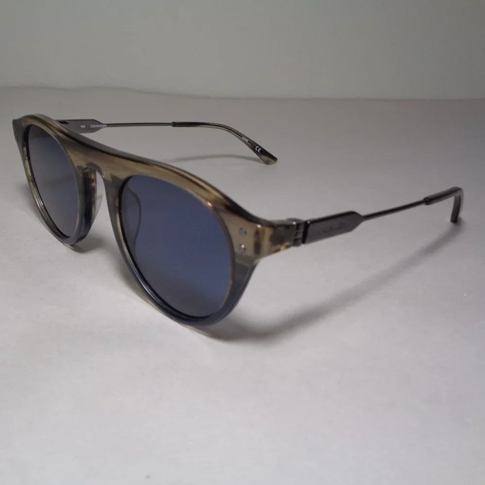 Calvin Klein CK20701S Taupe Blue Horn New Men's Sunglasses